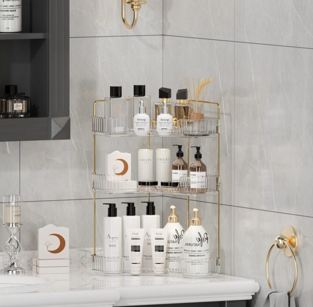 CISIREE-Bathroom corner cosmetic storage-Organizer_